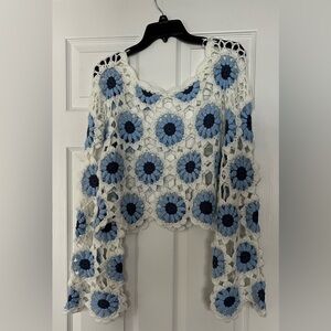 Altar'd State K Top Hannah Sz M/L Crochet sweater NWT